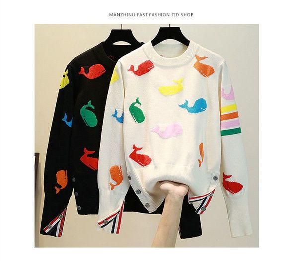 2023 women girl fall winter sweaters tb cardigans full sleeve knitted sweet elegant sweaters v neck basic knitwear rainbow jacket loose pull, White;black
2023 women girl fall winter sweaters tb cardigans full sleeve knitted sweet elegant sweaters v neck basic knitwear rainbow jacket loose pull, White;black