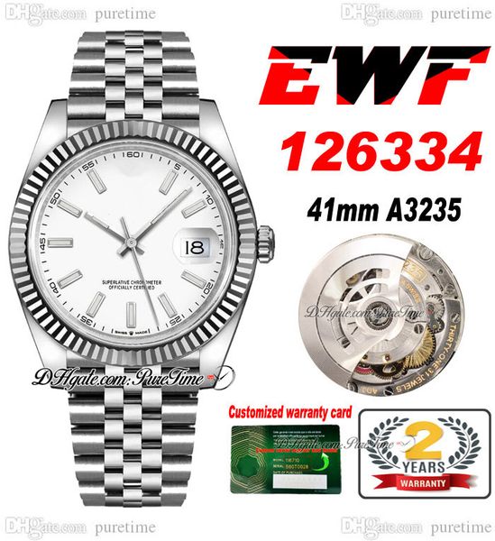 ewf just 126334 a3235 automatic mens watch 41 fluted bezel white dial stick markers jubileesteel bracelet super edition same series card pur, Slivery;brown
ewf just 126334 a3235 automatic mens watch 41 fluted bezel white dial stick markers jubileesteel bracelet super edition same series card pur, Slivery;brown