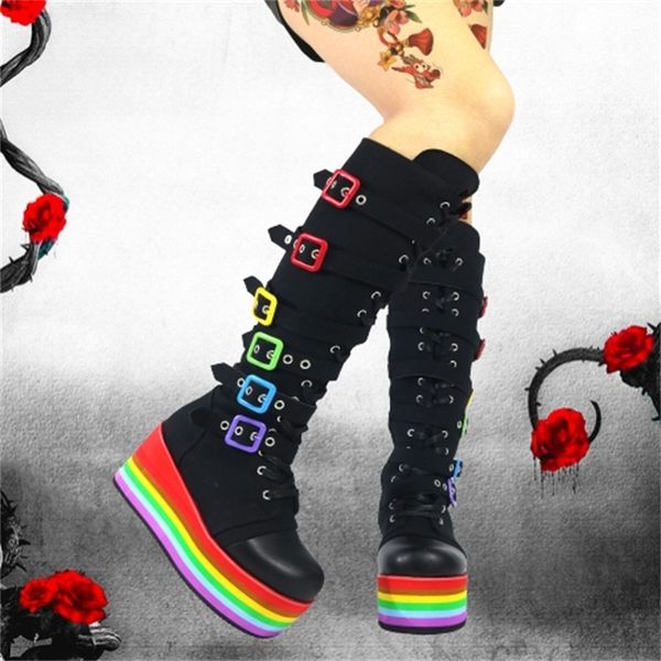 boots gigifox brand big size 43 fashion gothic rianbow platform buckles zipper colorful great quality motorcycle woman shoes 220908, Black
boots gigifox brand big size 43 fashion gothic rianbow platform buckles zipper colorful great quality motorcycle woman shoes 220908, Black