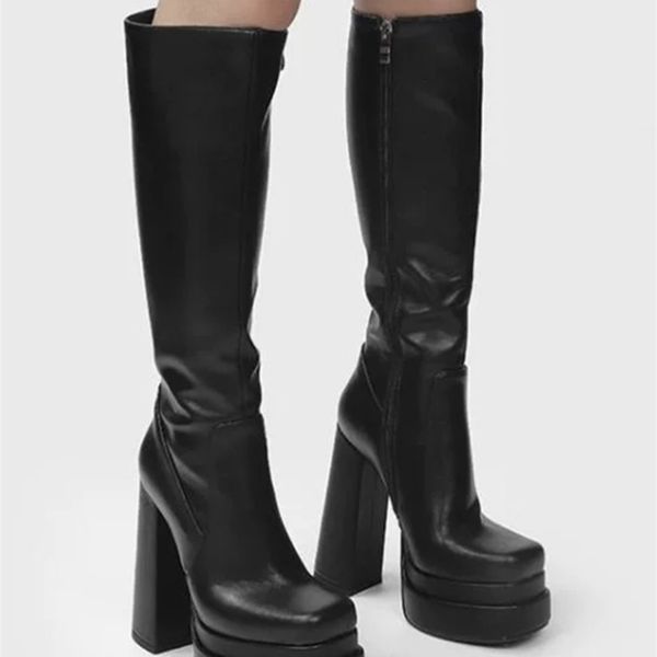 boots women chelsea knee high heels boots winter fashion party shoes punk motocycle high boots casual ladies zip snow botas 220908, Black
boots women chelsea knee high heels boots winter fashion party shoes punk motocycle high boots casual ladies zip snow botas 220908, Black