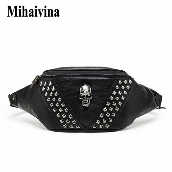 waist bags mihaivina punk rivet skull men women black fanny pack leather chest female shoulder messenger bum 220907
waist bags mihaivina punk rivet skull men women black fanny pack leather chest female shoulder messenger bum 220907