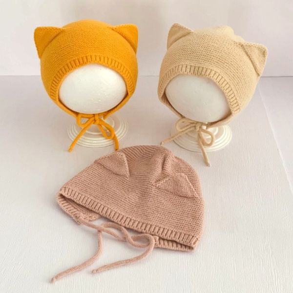 new cute autumn and winter baby knitted hat solid color cat ears baby warm ear protection beanie hats, Blue;gray
new cute autumn and winter baby knitted hat solid color cat ears baby warm ear protection beanie hats, Blue;gray