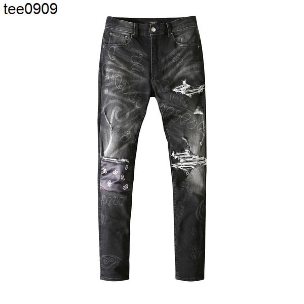 jeans patchwork version washing damage old repair height street jeans men's fashion, Blue
jeans patchwork version washing damage old repair height street jeans men's fashion, Blue