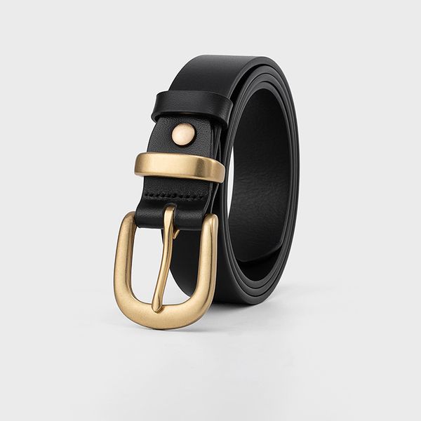 first layer cowhide leather belt women's copper pin buckle belt decoration versatile, Black;brown
first layer cowhide leather belt women's copper pin buckle belt decoration versatile, Black;brown