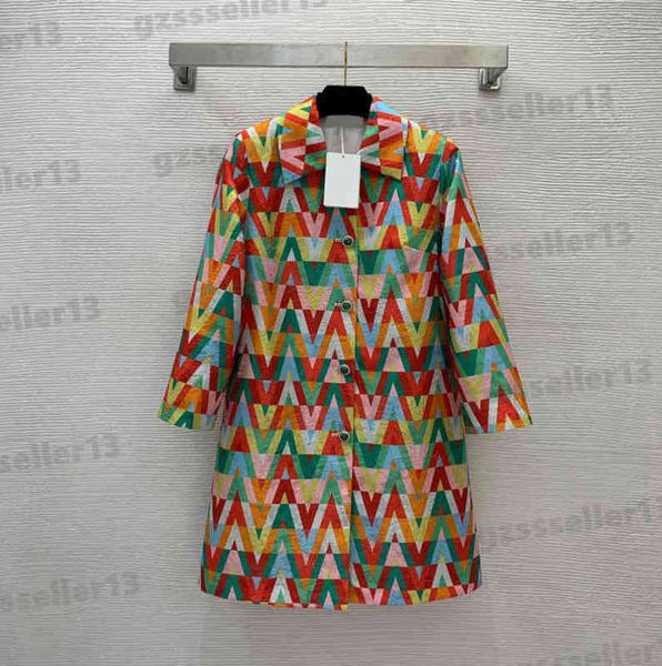 brand women dress coat all over colorful letter print dresses jacquard fabric mid-length trench coat luxury designer womens clothing size s-, Black;gray
brand women dress coat all over colorful letter print dresses jacquard fabric mid-length trench coat luxury designer womens clothing size s-, Black;gray