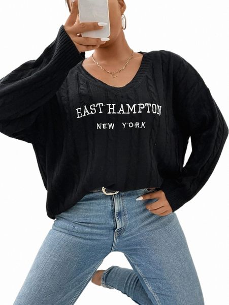 plus size t-shirt plus letter embroidery cable knit drop shoulder sweater f2jx#, Black
plus size t-shirt plus letter embroidery cable knit drop shoulder sweater f2jx#, Black
