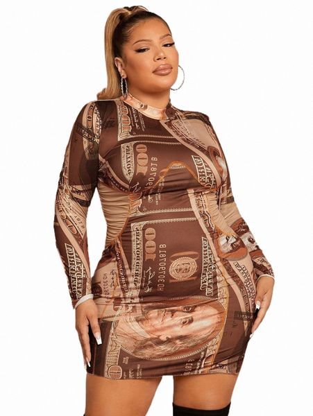 plus size dresses sxy plus dollar print mock neck bodycon dress c8cr#, Black
plus size dresses sxy plus dollar print mock neck bodycon dress c8cr#, Black