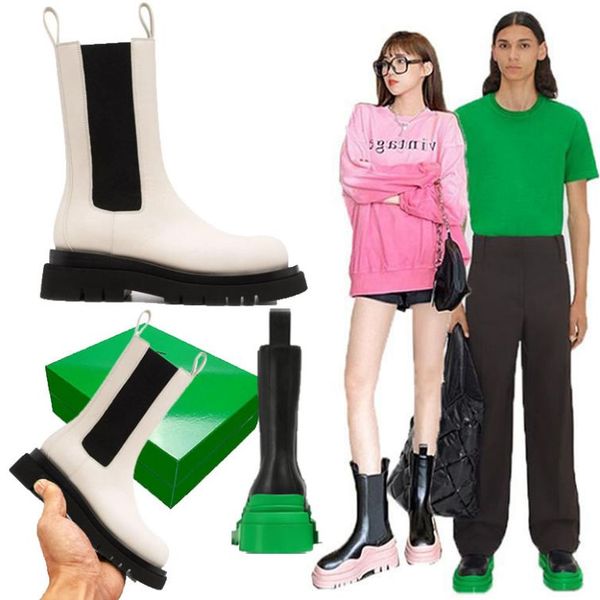 Women Man BOTTEGA classic White boots luxury Tire Lean Leather Chelsea Women's booties Men Lug platform chunky shoes lady Knight High-top boots designer boot 35--45, Shoes box
Women Man BOTTEGA classic White boots luxury Tire Lean Leather Chelsea Women's booties Men Lug platform chunky shoes lady Knight High-top boots designer boot 35--45, Shoes box