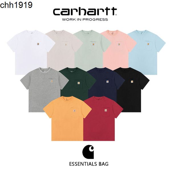 tee thickened carharts classic embroidered small label pocket short sleeve men's lover's wear student loose t, White;black
tee thickened carharts classic embroidered small label pocket short sleeve men's lover's wear student loose t, White;black