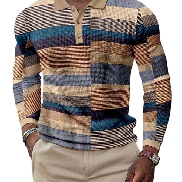 men's polos fashion patchwork striped long sleeve male casual button turndown collar shirts vintage slim shirt 220908, White;black
men's polos fashion patchwork striped long sleeve male casual button turndown collar shirts vintage slim shirt 220908, White;black