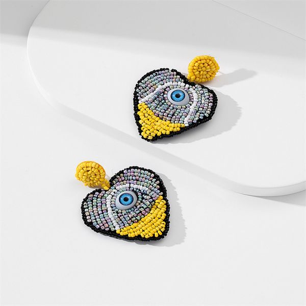 s3199 fashion jewelry dangle peach heart evil eye earrings hand woven rice beads blue eyes stud earrings, Silver
s3199 fashion jewelry dangle peach heart evil eye earrings hand woven rice beads blue eyes stud earrings, Silver