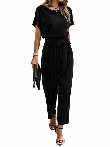 women's jumpsuits & rompers dolman sleeve keyhole back belted jumpsuit c8fa#, Black;white
women's jumpsuits & rompers dolman sleeve keyhole back belted jumpsuit c8fa#, Black;white