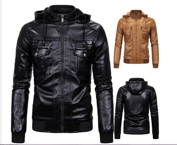 2022 men's pu leather hoodie jacket s-3xl winter warm men slim standing collar man coat with cap overcoat highquality black yellow 1603
2022 men's pu leather hoodie jacket s-3xl winter warm men slim standing collar man coat with cap overcoat highquality black yellow 1603