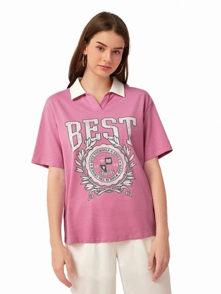 women's t-shirt letter graphic drop shoulder tee 16lp#, White
women's t-shirt letter graphic drop shoulder tee 16lp#, White