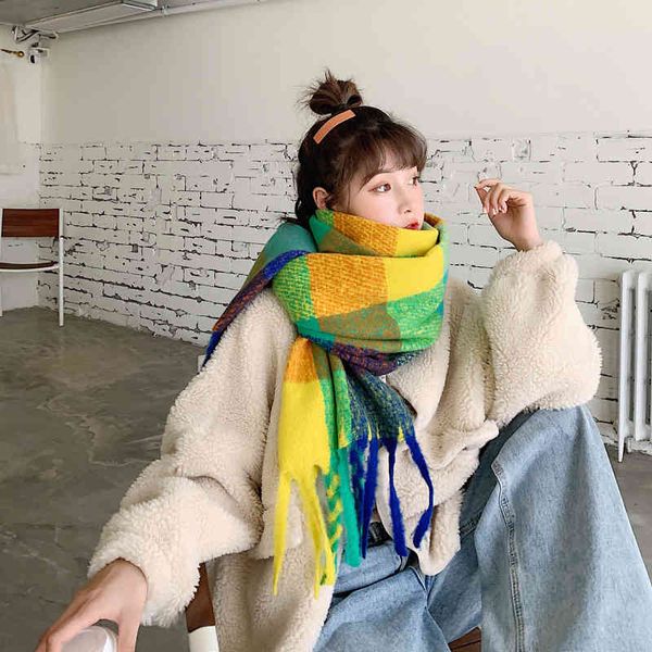 designer scarf acne sweden studios ac same plaid scarf female autumn winter korean version versatile student thickened knitted tassel shawl, Blue;gray
designer scarf acne sweden studios ac same plaid scarf female autumn winter korean version versatile student thickened knitted tassel shawl, Blue;gray