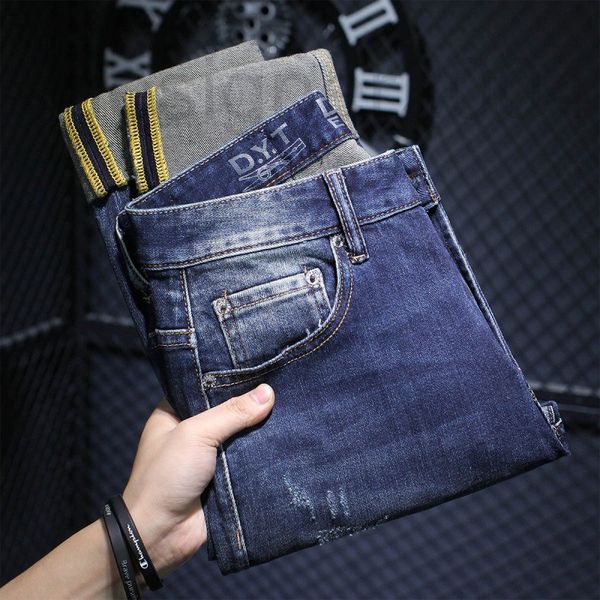 men's jeans designer white washed jeans men's autumn and winter style slim fit leisure youth loose straight pants 7vsq, Blue
men's jeans designer white washed jeans men's autumn and winter style slim fit leisure youth loose straight pants 7vsq, Blue