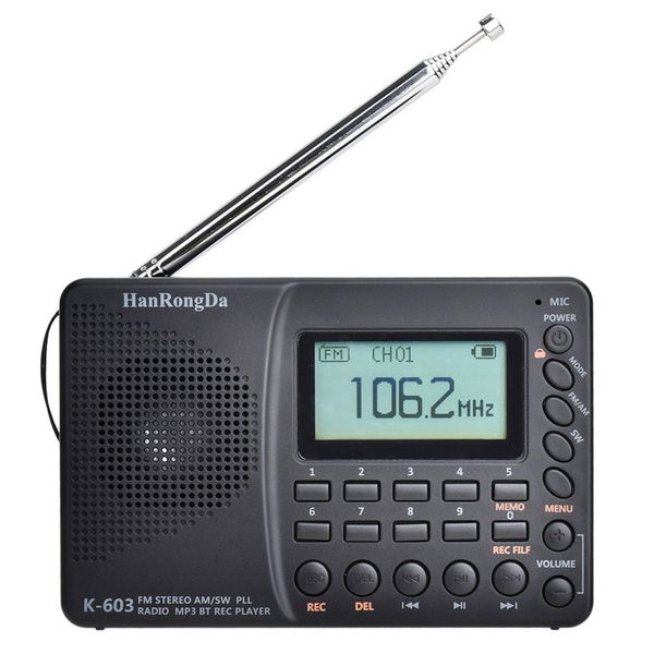 Image of Portable Radio Receiver Telescopic Antenna Full Band AM/FM/SW/BT/TF Pocket Radio Player for Elder USB MP3 Digital Recorder Support TF Card Bluetooth