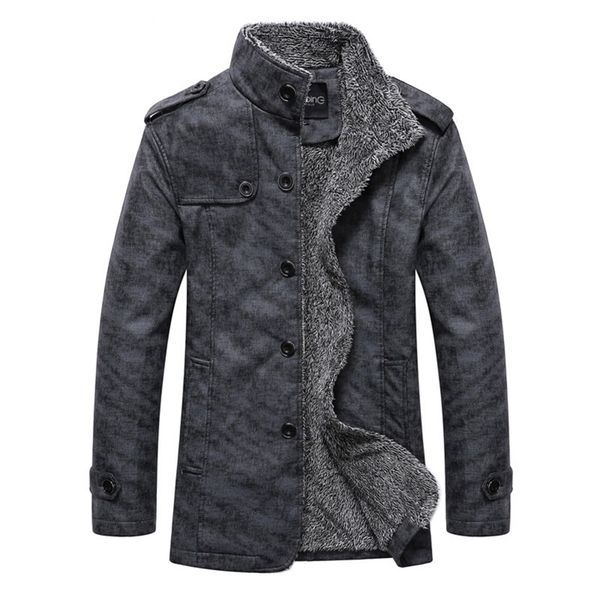 men's leather faux winter warm jacket solid long sleeve pu coat stand collar thick slim fit trench coats 220908, Black
men's leather faux winter warm jacket solid long sleeve pu coat stand collar thick slim fit trench coats 220908, Black