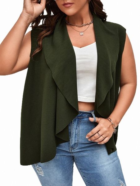 plus size outerwear & coats plus waterfall collar sleeveless coat s2o0#, Black
plus size outerwear & coats plus waterfall collar sleeveless coat s2o0#, Black