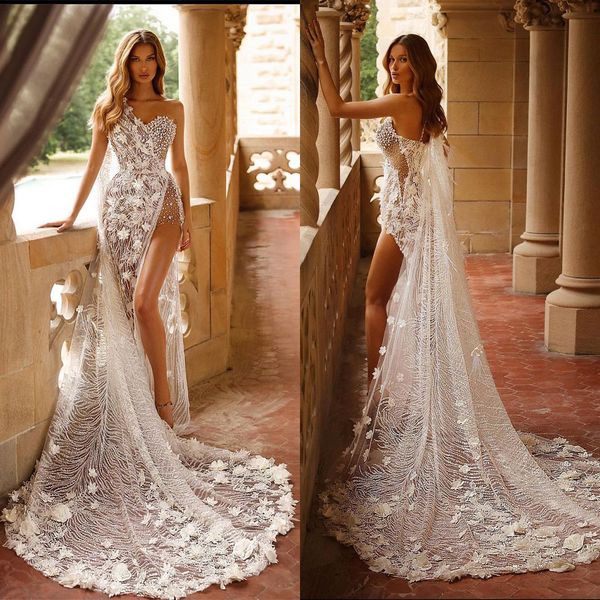 exquisite mermaid wedding dress v neck one shoulder sleeveless 3d lace appliques sequins beaded floor length side slit bridal gowns plus siz, White
exquisite mermaid wedding dress v neck one shoulder sleeveless 3d lace appliques sequins beaded floor length side slit bridal gowns plus siz, White