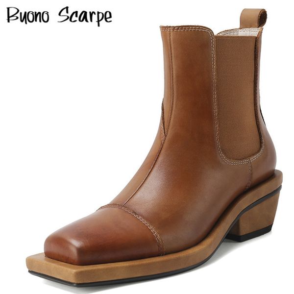 boots women square toe western chunky platform chelsea genuine leather ankle lady fashion british botas mujer 220908, Black
boots women square toe western chunky platform chelsea genuine leather ankle lady fashion british botas mujer 220908, Black