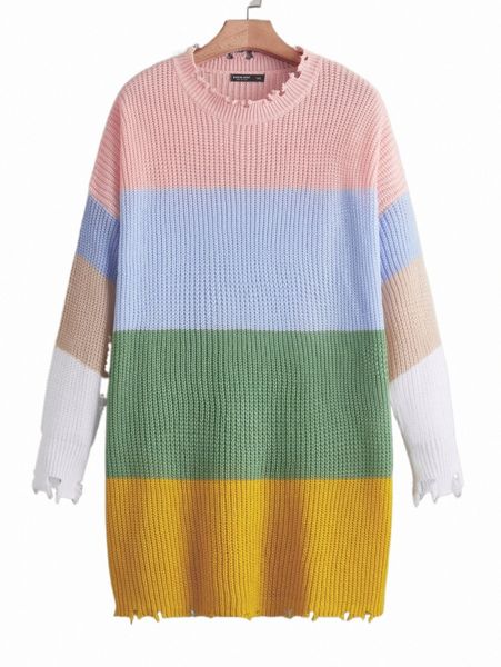 plus size t-shirt plus color block drop shoulder distressed sweater i3dw#, Black
plus size t-shirt plus color block drop shoulder distressed sweater i3dw#, Black