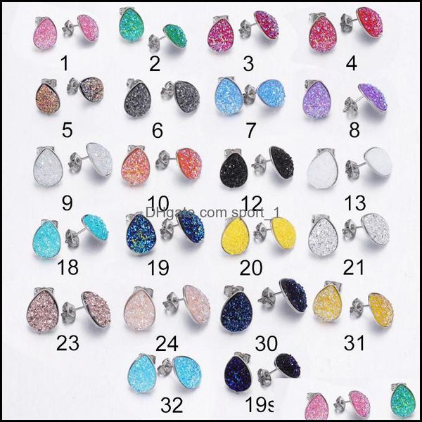 stud waterdrop stainless steel stud resin druzy drusy earrings handmade for women jewelry men drop delivery 2021 dhseller2010 dhwz3, Golden;silver
stud waterdrop stainless steel stud resin druzy drusy earrings handmade for women jewelry men drop delivery 2021 dhseller2010 dhwz3, Golden;silver