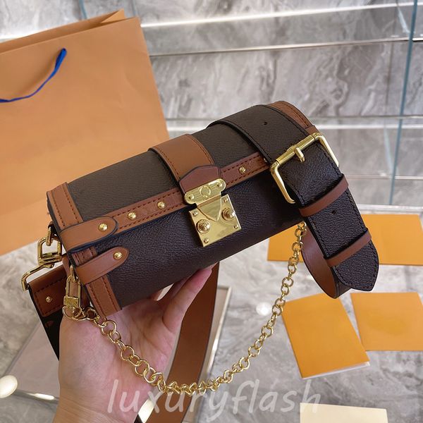 latest trunk purses women designers crossbody bags round bucket bag luxurys genuine leather wide shoulder strap chain 2021 brown
latest trunk purses women designers crossbody bags round bucket bag luxurys genuine leather wide shoulder strap chain 2021 brown