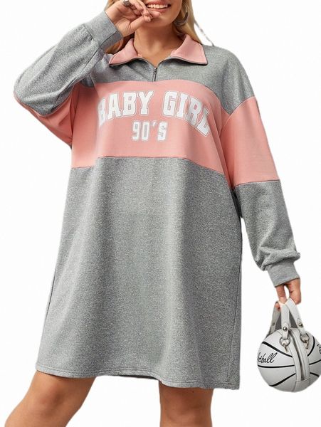 plus size dresses plus letter graphic quarter zip drop shoulder tee dress w2op#, Black
plus size dresses plus letter graphic quarter zip drop shoulder tee dress w2op#, Black