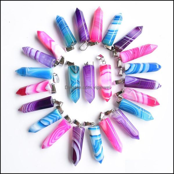 charms purple pink yellow blue stripe agate stone pillar shape charms point chakra pendants for jewelry making drop deli dhseller2010 dhthm, Bronze;silver
charms purple pink yellow blue stripe agate stone pillar shape charms point chakra pendants for jewelry making drop deli dhseller2010 dhthm, Bronze;silver