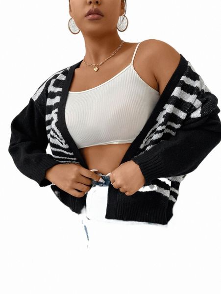 plus size t-shirt plus zebra striped pattern drop shoulder duster cardigan c34t#, Black
plus size t-shirt plus zebra striped pattern drop shoulder duster cardigan c34t#, Black