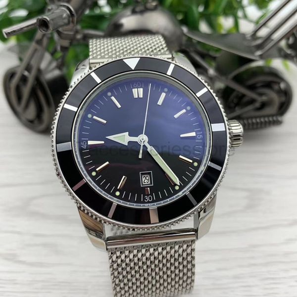 super and ocean series date mens watches 47mm large black dial calibre 20 automatic index watch stainless steel mesh bracelet wristwatches, Slivery;brown
super and ocean series date mens watches 47mm large black dial calibre 20 automatic index watch stainless steel mesh bracelet wristwatches, Slivery;brown