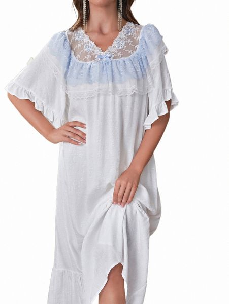 women's sleepwear floral embroidery mesh insert contrast lace ruffle trim nightdress w6qo#, Black;red
women's sleepwear floral embroidery mesh insert contrast lace ruffle trim nightdress w6qo#, Black;red