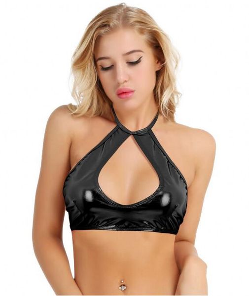 ladies shiny catsuit costumes faux leather wet look lace-up bra dancewear clubwear costumes, Black
ladies shiny catsuit costumes faux leather wet look lace-up bra dancewear clubwear costumes, Black