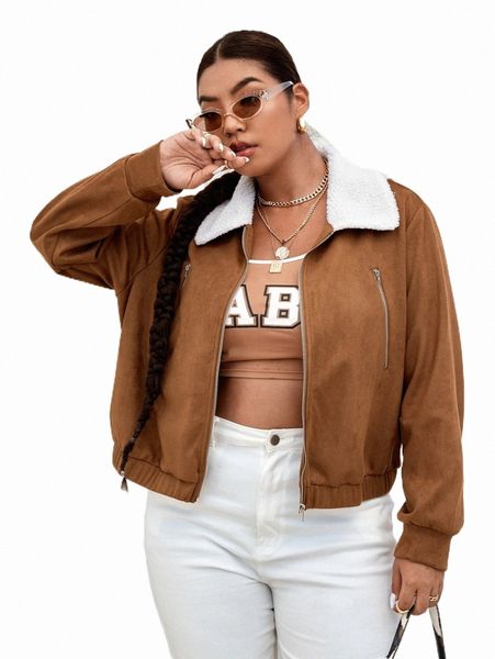 plus size outerwear & coats plus borg collar zip up suede jacket e4sl#, Black
plus size outerwear & coats plus borg collar zip up suede jacket e4sl#, Black