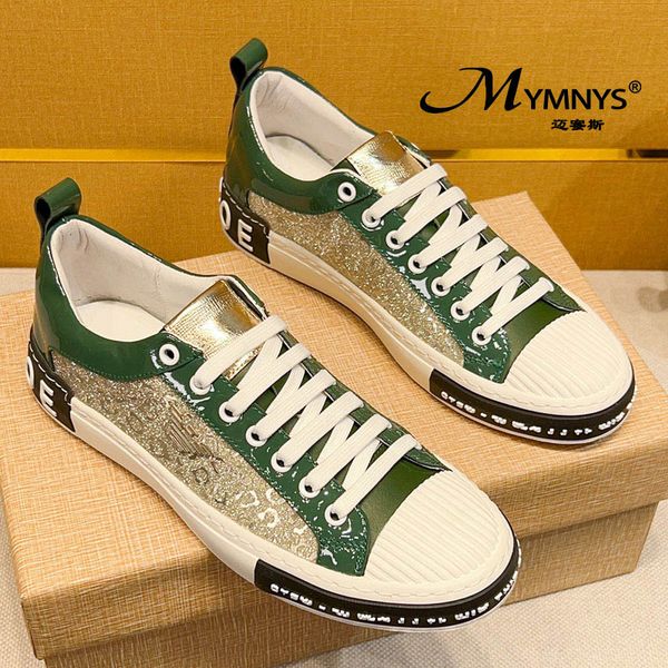 leather shoes autumn 2022 green light breathable wear-resistant shock-absorbing non slip embossed surface metal jewelry soft sole easy to we, Red;white 
leather shoes autumn 2022 green light breathable wear-resistant shock-absorbing non slip embossed surface metal jewelry soft sole easy to we, Red;white