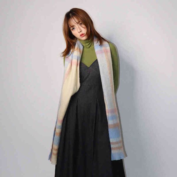designer scarf acne sweden studios the new ac loose beard stitched gradually rainbow plaid cashmere is warm and thick for women in autumn wi, Blue;gray
designer scarf acne sweden studios the new ac loose beard stitched gradually rainbow plaid cashmere is warm and thick for women in autumn wi, Blue;gray