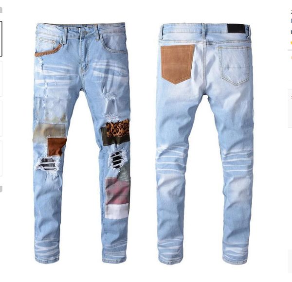 mens designer jeans fashion denim pants for male skinny ripped stretch slim fit jean beam foot trousers, Blue
mens designer jeans fashion denim pants for male skinny ripped stretch slim fit jean beam foot trousers, Blue