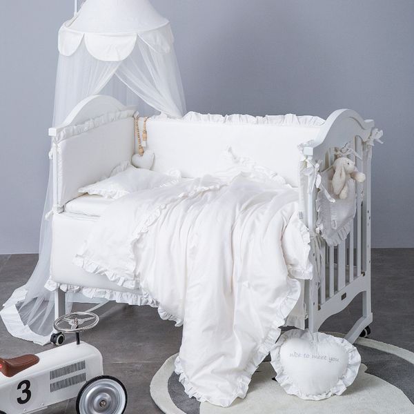 bed rails 7pcs baby bedding set cotton pink born protector washable crib bumper infant lace duvet cover cot sheet pillowcase for girl 220908
bed rails 7pcs baby bedding set cotton pink born protector washable crib bumper infant lace duvet cover cot sheet pillowcase for girl 220908