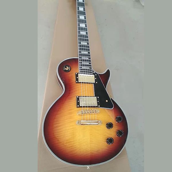 china oem factory customized classic flamed tobacco electric guitar with mahogany body and neck
china oem factory customized classic flamed tobacco electric guitar with mahogany body and neck