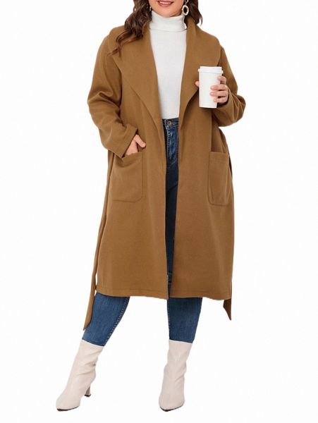 plus size outerwear & coats plus double pockets drop shoulder belted overcoat e9wm#, Black
plus size outerwear & coats plus double pockets drop shoulder belted overcoat e9wm#, Black