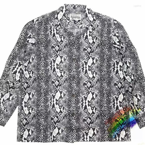 men's casual shirts 21 classic snake print wacko maria shirt men women long sleeve, White;black
men's casual shirts 21 classic snake print wacko maria shirt men women long sleeve, White;black