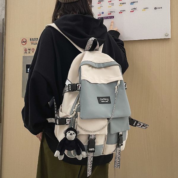 school bags japanese work clothes women's backpack for girls panelled middle high school bags for teens waterproof women backpack luxur
school bags japanese work clothes women's backpack for girls panelled middle high school bags for teens waterproof women backpack luxur