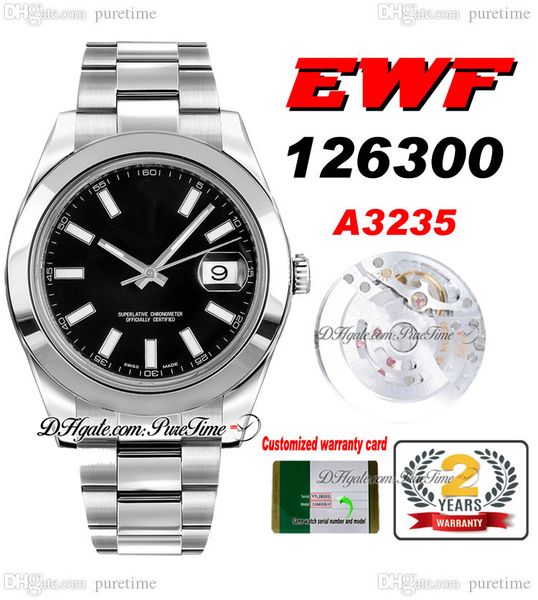 ewf just 126330 a3235 automatic mens watch 41 polished bezel black dial white stick markers oystersteel bracelet super edition same series c, Slivery;brown
ewf just 126330 a3235 automatic mens watch 41 polished bezel black dial white stick markers oystersteel bracelet super edition same series c, Slivery;brown
