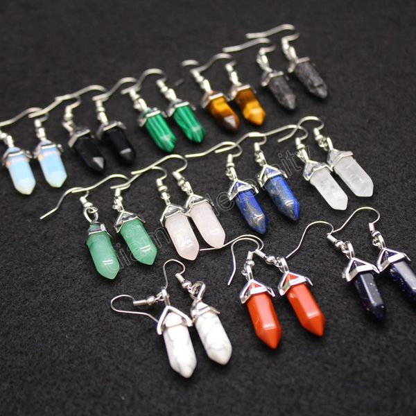 natural stones dangle earrings healing point hexagonal black obsidian lava quartz pink crystal dangle earring femme party jewelry, Silver
natural stones dangle earrings healing point hexagonal black obsidian lava quartz pink crystal dangle earring femme party jewelry, Silver