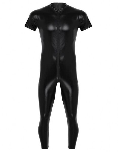 mens shiny metallic catsuit costumes stretchy short sleeves full body leotard bodysuit clubwear evening party men overalls front 3-ways zipp, Black
mens shiny metallic catsuit costumes stretchy short sleeves full body leotard bodysuit clubwear evening party men overalls front 3-ways zipp, Black