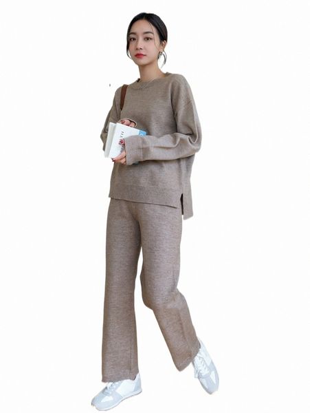 women's sweaters dazy split high low hem drop shoulder sweater & knit pants t7s7#, White;black
women's sweaters dazy split high low hem drop shoulder sweater & knit pants t7s7#, White;black