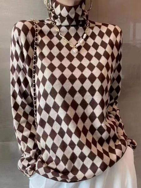 women s sweaters fashion women autumn winter knitted pullover vintage loose lattice thick sweater streetwear clothing 220908, White;black
women s sweaters fashion women autumn winter knitted pullover vintage loose lattice thick sweater streetwear clothing 220908, White;black
