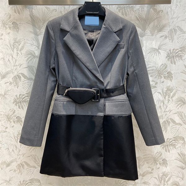 luxury womens blazer coat designer long sleeve autumn spring blazers vintage contrasting colors suit with belt, Black
luxury womens blazer coat designer long sleeve autumn spring blazers vintage contrasting colors suit with belt, Black