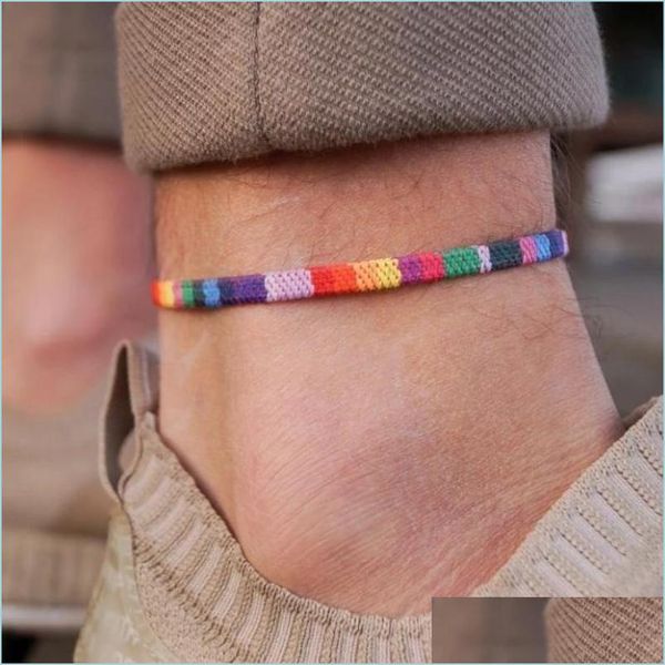 anklets gay braided rainbow anklets bracelet love is foot rope commemorative gift for men women drop delivery 2021 jewelry yummyjewelr dhfs9, Red;blue 
anklets gay braided rainbow anklets bracelet love is foot rope commemorative gift for men women drop delivery 2021 jewelry yummyjewelr dhfs9, Red;blue